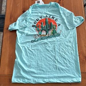 Tultex Light Blue Cactus Graphic Tee